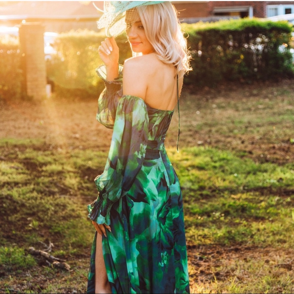 NWT Runaway Karma Green Floral Maxi (Sold out elsewhere) - Picture 4 of 5